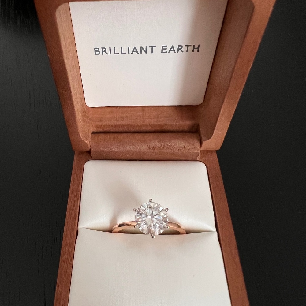 Rose Gold Moissanite Engagement Ring from Brilliant Earth